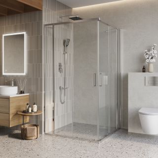 Душевой уголок BelBagno LUCE-A-22-100+25-C-Cr хром